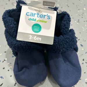 NWT Carter's Child of Mine Blue Baby Booties